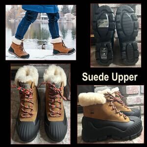 UGG Adiroam Waterproof Chestnut Leather Wool-Blend Lining  Hiking Boot Size 9